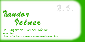 nandor velner business card