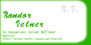 nandor velner business card